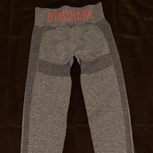 NWT Gymshark Flex High Waisted Leggings - Charcoal Marl/Pink SIZE SMALL - Picture 4 of 5